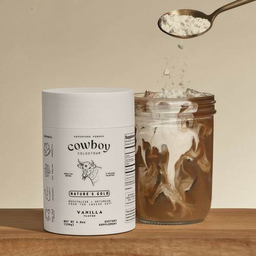 Cowboy Colostrum Powder Supplement for Gut Health Vanilla 40 Servings